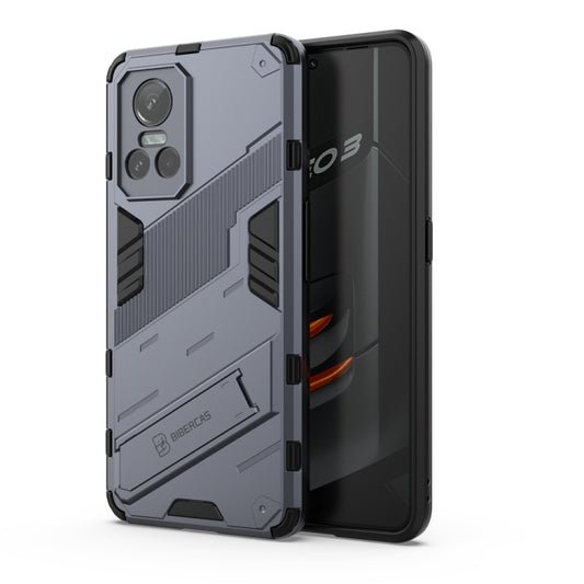 For OPPO Realme GT Neo3 5G China Punk Armor 2 in 1 PC + TPU Shockproof Phone Case with Invisible Holder(Grey) by buy2fix