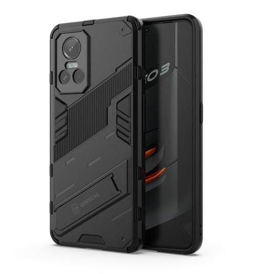 For OPPO Realme GT Neo3 5G China Punk Armor 2 in 1 PC + TPU Shockproof Phone Case with Invisible Holder(Black) by buy2fix