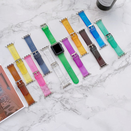 Jelly Transparent Watch Band For Apple Watch Ultra 49mm&Watch Ultra 2 49mm / Series 9&8&7 45mm / SE 3&SE 2&6&SE&5&4 44mm / 3&2&1 42mm(Transparent) by buy2fix
