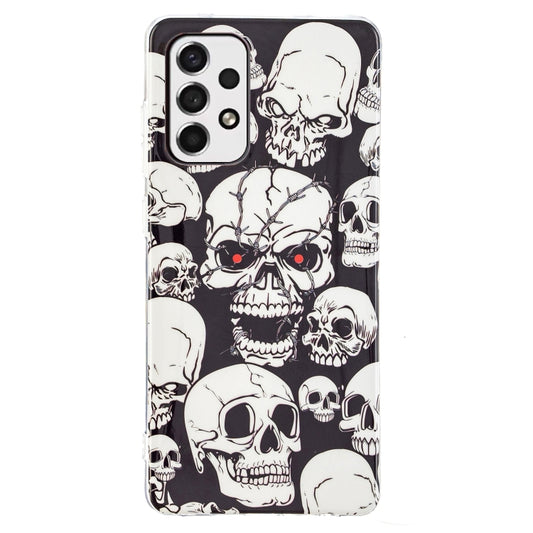 For Samsung Galaxy A13 4G Luminous TPU Protective Phone Case(Skull) by buy2fix