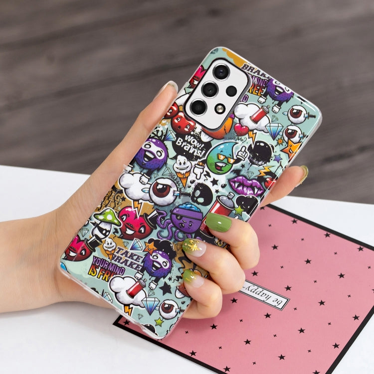For Samsung Galaxy A33 5G Luminous TPU Protective Phone Case(Graffiti) by buy2fix