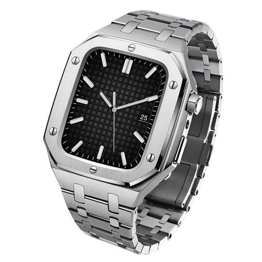 Integrated Oak Metal Watch Band + Watch Case For Apple Watch Series 6&SE&5&4 44mm(Silver) by buy2fix