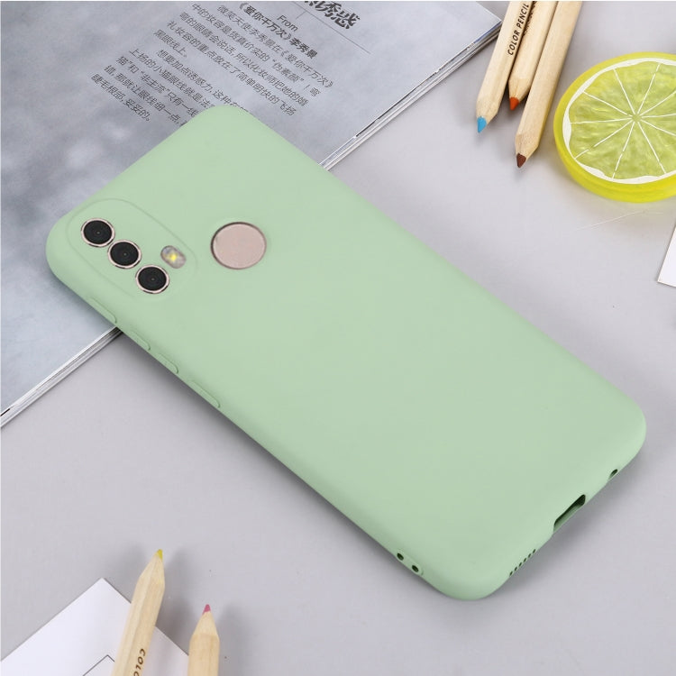 For Motorola Moto E20 / E30 / E40 Pure Color Liquid Silicone Shockproof Phone Case(Green) by buy2fix