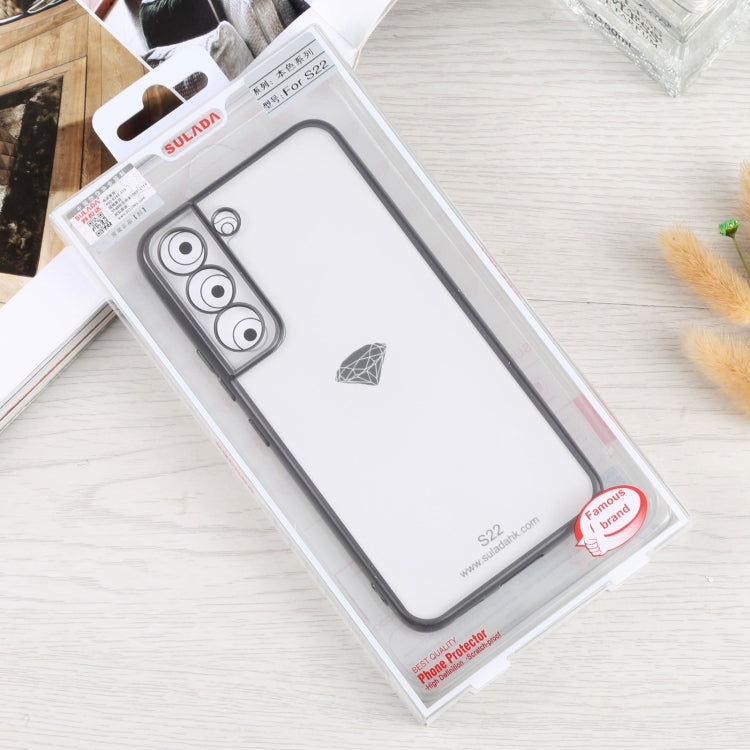 For Samsung Galaxy S22 5G SULADA Electroplating Shockproof Ultra-thin Matte TPU Phone Case(Black) by SULADA