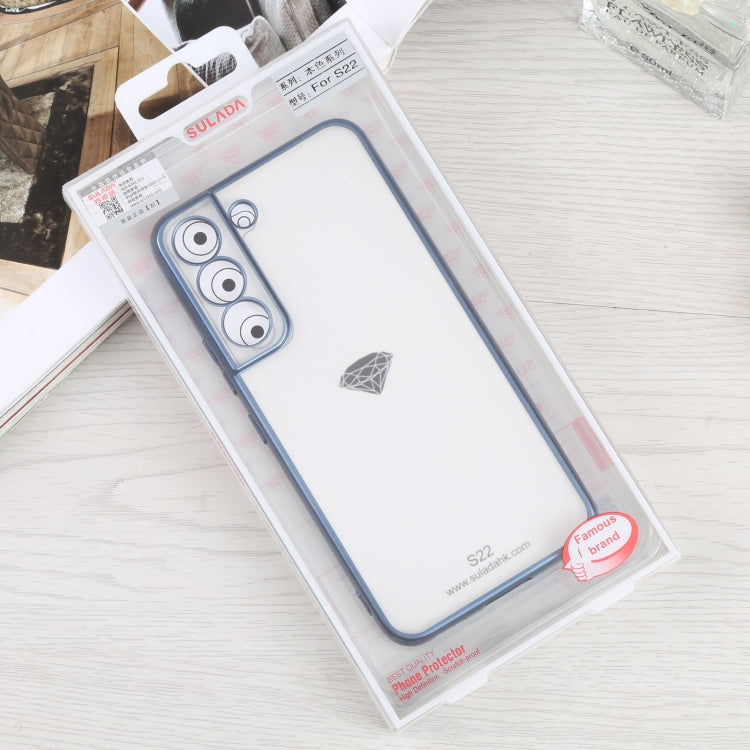 For Samsung Galaxy S22 5G SULADA Electroplating Shockproof Ultra-thin Matte TPU Phone Case(Blue) by SULADA