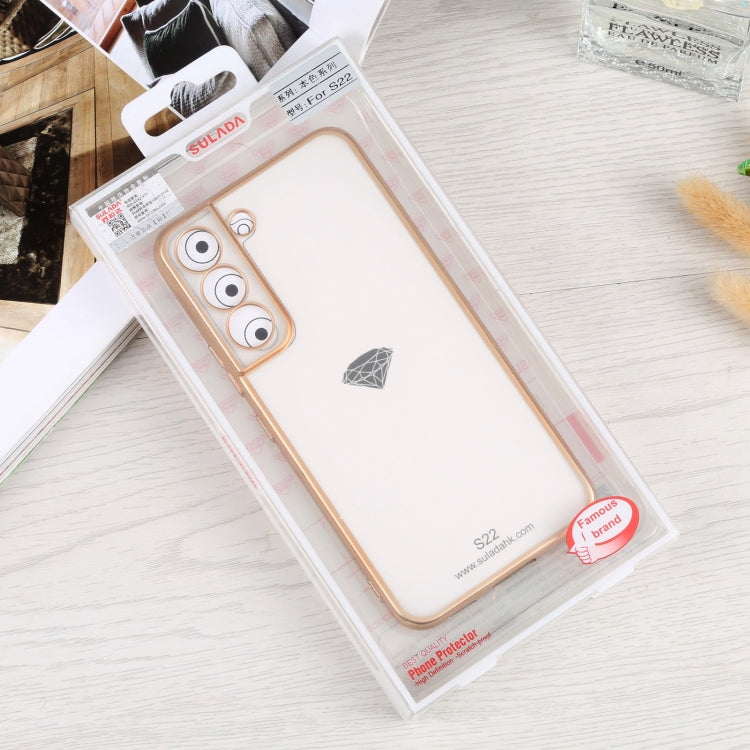 For Samsung Galaxy S22 5G SULADA Electroplating Shockproof Ultra-thin Matte TPU Phone Case(Gold) by SULADA