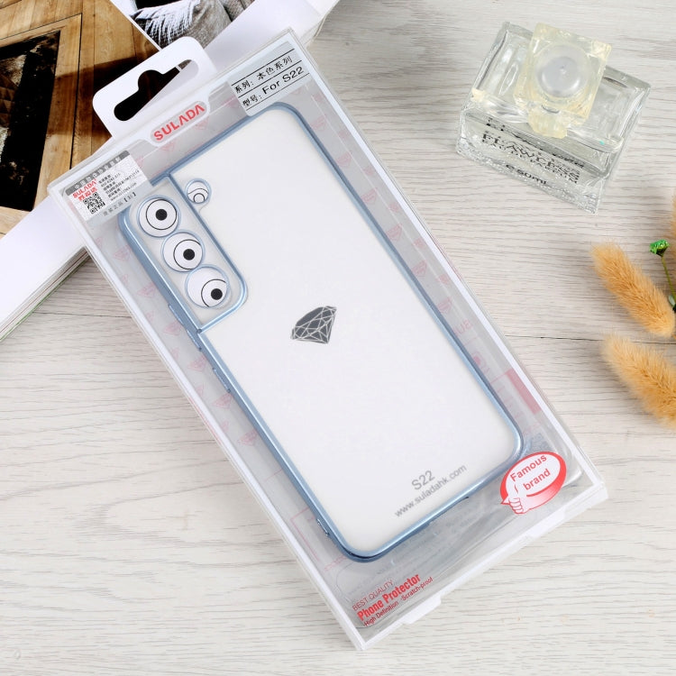 For Samsung Galaxy S22 5G SULADA Electroplating Shockproof Ultra-thin Matte TPU Phone Case(Sierra Blue) by SULADA
