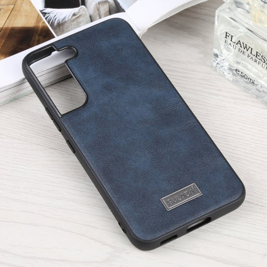 For Samsung Galaxy S22 5G SULADA Shockproof TPU + Handmade Leather Phone Case(Blue) by SULADA