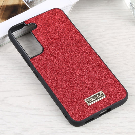 For Samsung Galaxy S22 5G SULADA Shockproof TPU + Handmade Leather Phone Case(Red) by SULADA