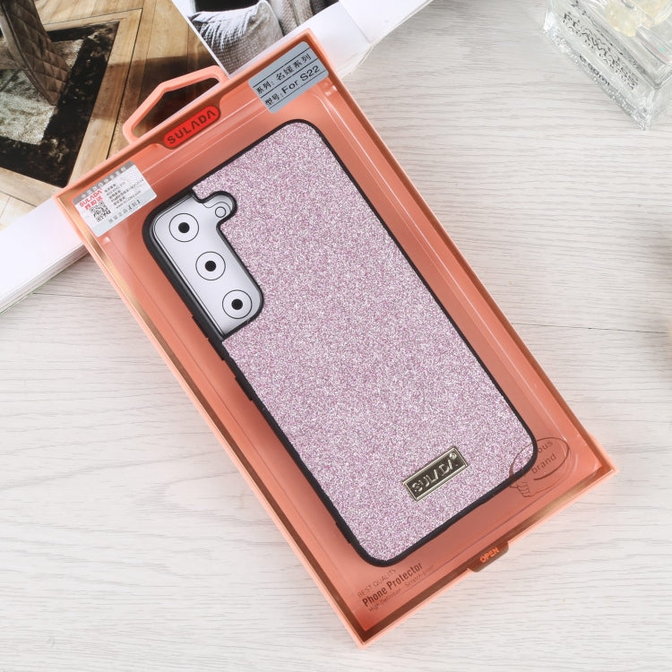 For Samsung Galaxy S22 5G SULADA Shockproof TPU + Handmade Leather Phone Case(Purple) by SULADA