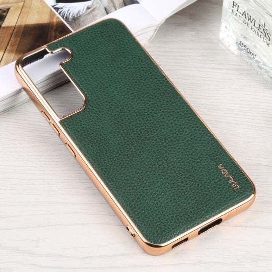 For Samsung Galaxy S22+ 5G SULADA Shockproof TPU + Handmade Leather Phone Case(Green) by SULADA