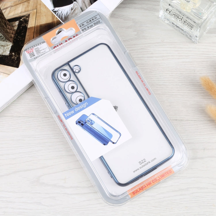 For Samsung Galaxy S22 5G SULADA Elastic Silicone Edge + TPU Phone Case(Blue) by SULADA