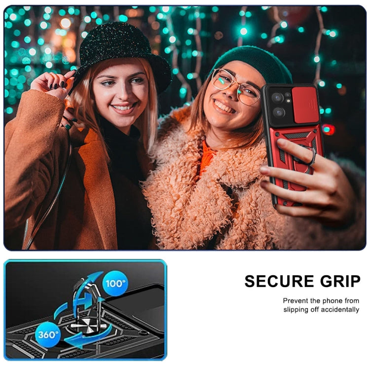 For OPPO Reno7 5G Global / Find X5 Lite Sliding Camera Cover Design TPU+PC Phone Case(Blue) by buy2fix