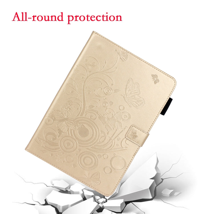 For iPad Pro 11 inch 2020 / 2018 Embossed Butterfly Pattern Smart Leather Tablet Case(Gold) by buy2fix