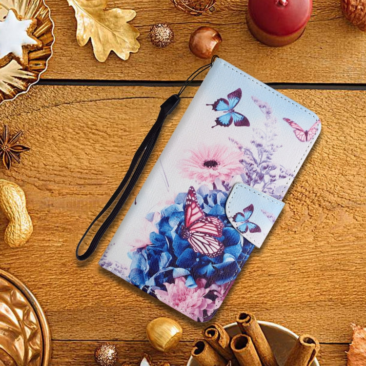 For Xiaomi Redmi 10 Painted Pattern Flip Leather Phone Case(Purple Butterfly) by buy2fix