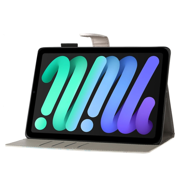 For iPad mini 2024 / mini 6 Cross Texture Painted Smart Leather Tablet Case(Black Peonies) by buy2fix