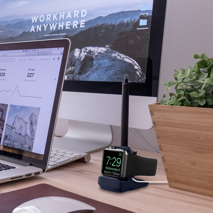 Silicone Charging Holder for Apple Watch(Midnight Blue) by buy2fix