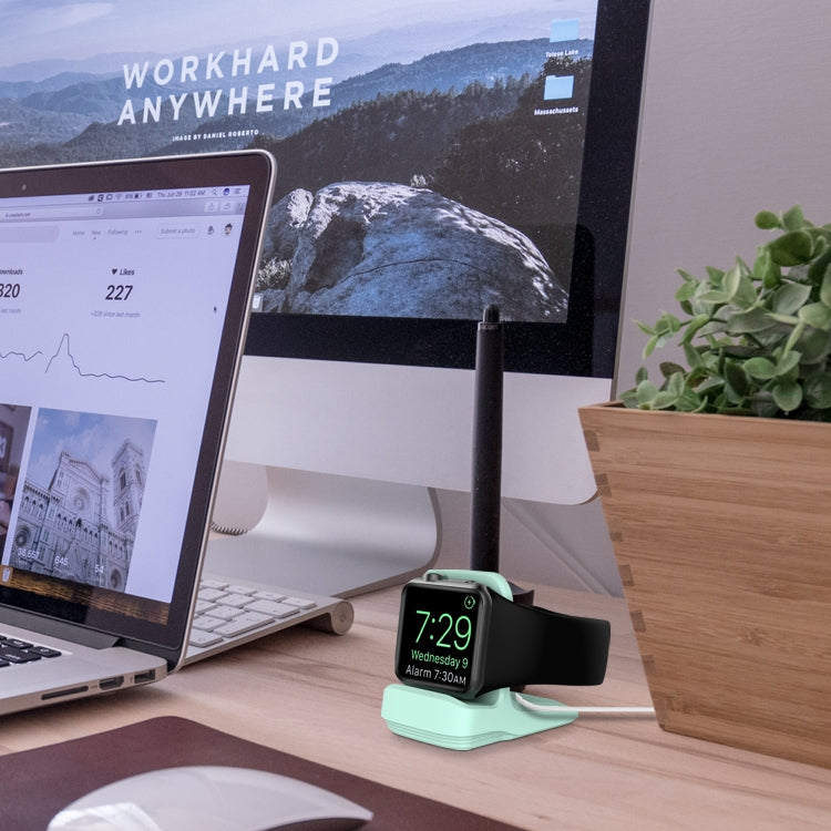 Silicone Charging Holder for Apple Watch(Mint Green) by buy2fix