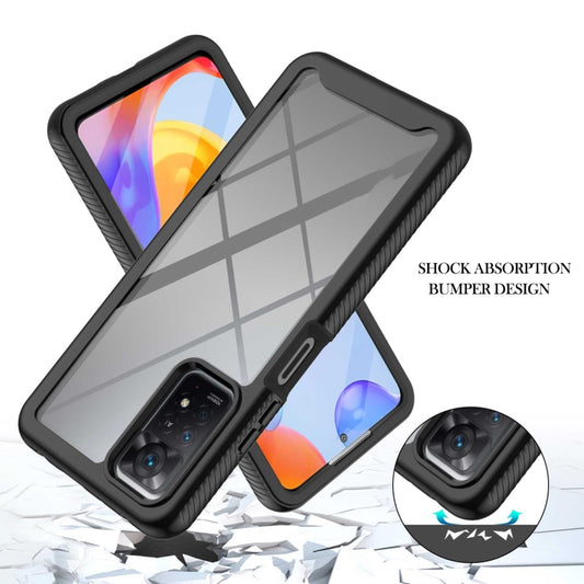 For Xiaomi Redmi Note 11 Pro 5G / 4G Foreign Starry Sky Solid Color Series PC + TPU Phone Case with PET Film(Black) by buy2fix