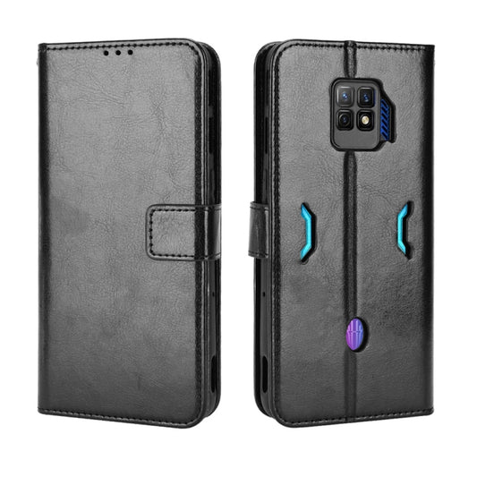 For ZTE nubia Red Magic 7 Pro Crazy Horse Texture Horizontal Flip Phone Leather Case(Black) by buy2fix