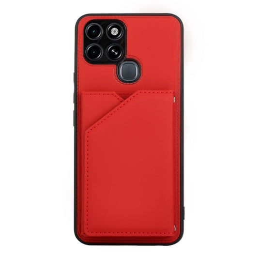 For iInfinix Smart 6 Skin Feel PU + TPU + PC Phone Case(Red) by buy2fix