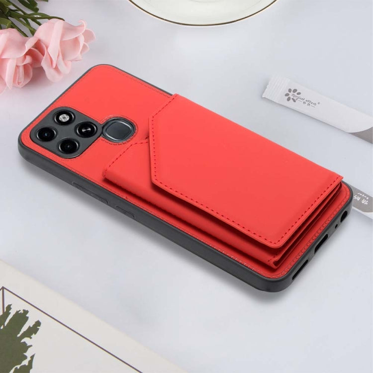 For iInfinix Smart 6 Skin Feel PU + TPU + PC Phone Case(Red) by buy2fix
