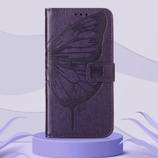 For Infinix Hot 10i / Smart 5 Pro Embossed Butterfly Leather Phone Case(Dark Purple) by buy2fix