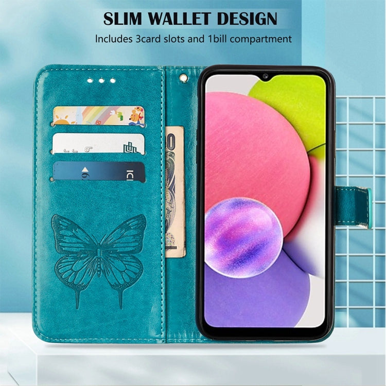 For Infinix Hot 10i / Smart 5 Pro Embossed Butterfly Leather Phone Case(Blue) by buy2fix