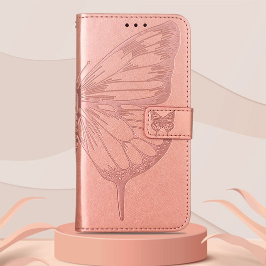 For Infinix Hot 11s NFC Embossed Butterfly Leather Phone Case(Rose Gold) by buy2fix