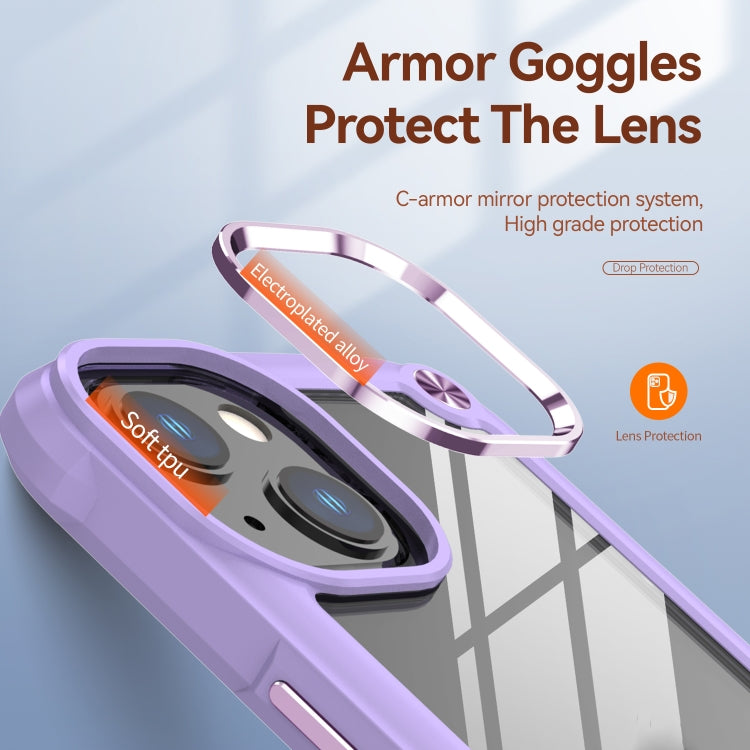 For iPhone 11 TPU + PC Lens Protection Phone Case (Purple) by buy2fix
