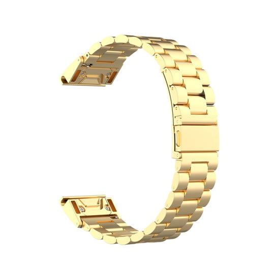 For Garmin Fenix 5 Stainless Steel Watch Band(Golden) by buy2fix