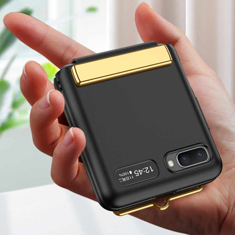 For Samsung Galaxy Z Flip GKK Ultra-thin Full Coverage Phone Flip Case with Wristband(Purple) by GKK