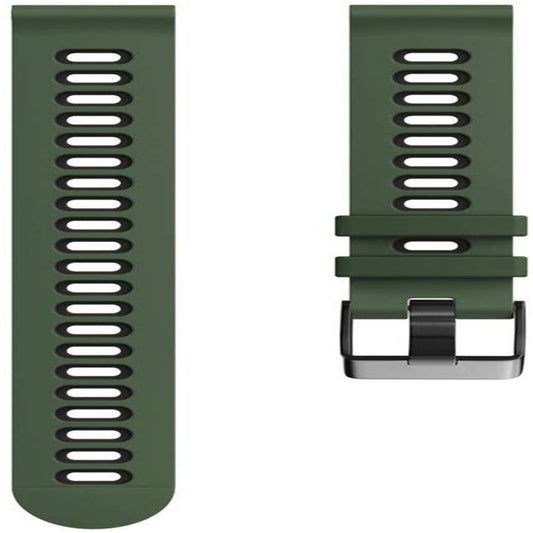 For Garmin Forerunner 245 Two-tone Silicone Watch Band(Army Green + Black) by buy2fix