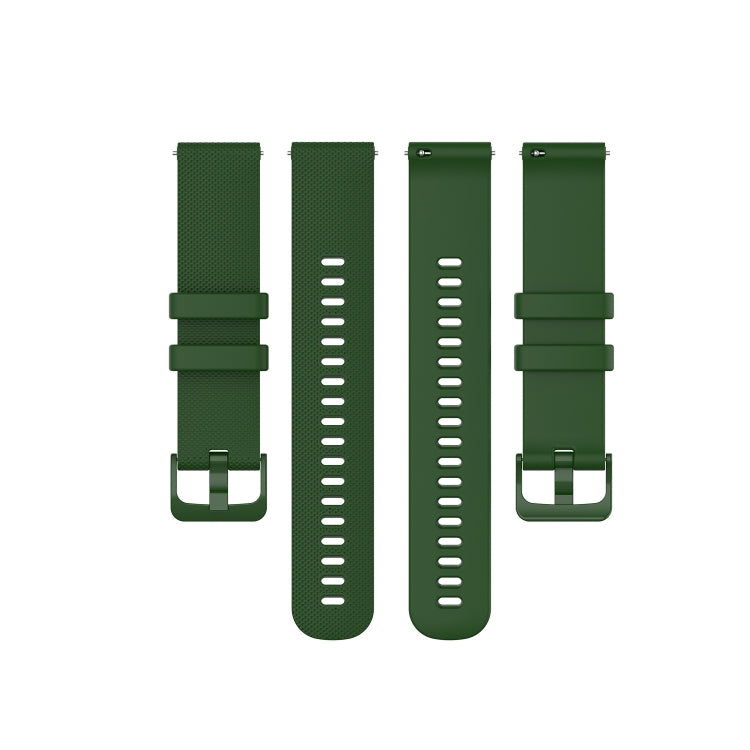 For Garmin Vivoactive 4S Small Plaid Silicone Watch Band(Army Green) by buy2fix