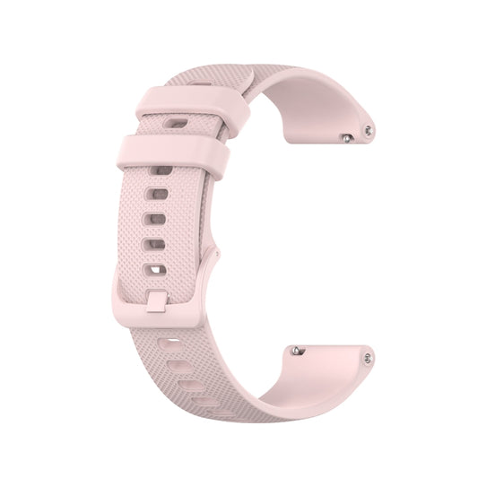 For Garmin Vivoactive 4S Small Plaid Silicone Watch Band(Rose Pink) by buy2fix