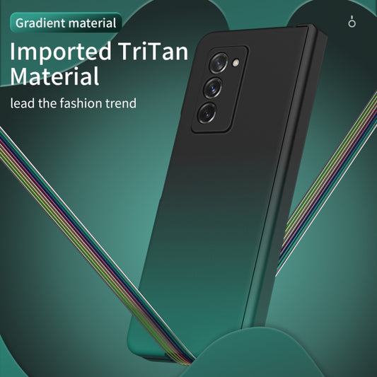 For Samsung Galaxy Z Fold2 5G Colorful Gradient Tempered Film Integrated Phone Case(Cyan) by buy2fix