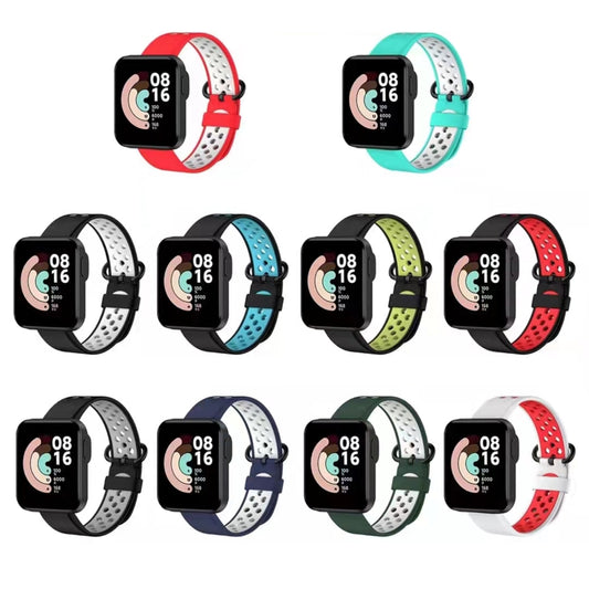 For Xiaomi Redmi Watch 2 Two-color Silicone Watch Band(Black Grey) by buy2fix