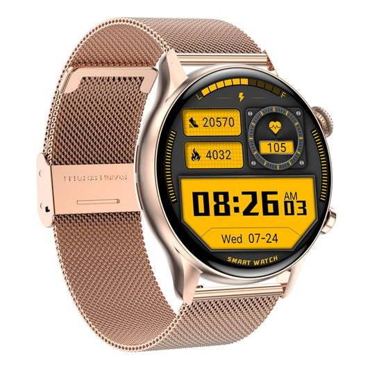 HK8Pro 1.36 inch AMOLED Screen Steel Strap Smart Watch, Support NFC Function / Blood Oxygen Monitoring(Gold) by buy2fix