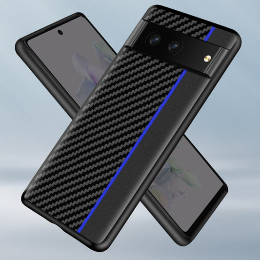 For Google Pixel 7 Pro 5G Ultra-thin Carbon Fiber Texture Splicing Phone Case(Yellow) by buy2fix