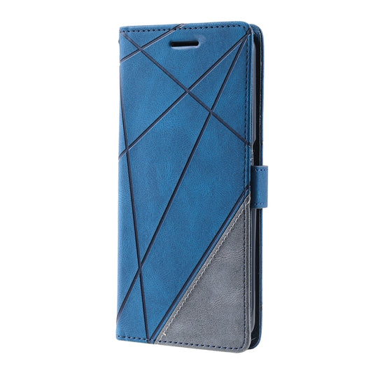 For OPPO Realme 9i Skin Feel Splicing Leather Phone Case(Blue) by buy2fix