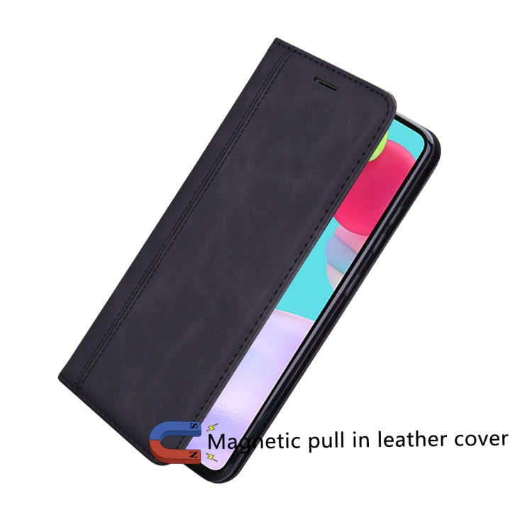 For Samsung Galaxy A13 4G Frosted Business Magnetic Flip Leather Phone Case(Black) by buy2fix