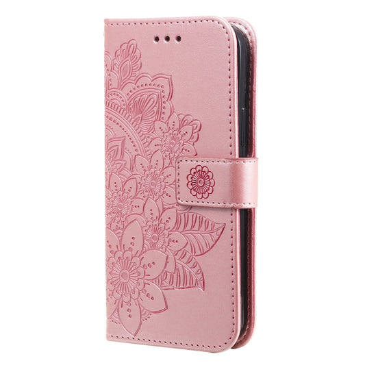 For Infinix Smart 6 7-petal Flowers Embossed Flip Leather Phone Case(Rose Gold) by buy2fix