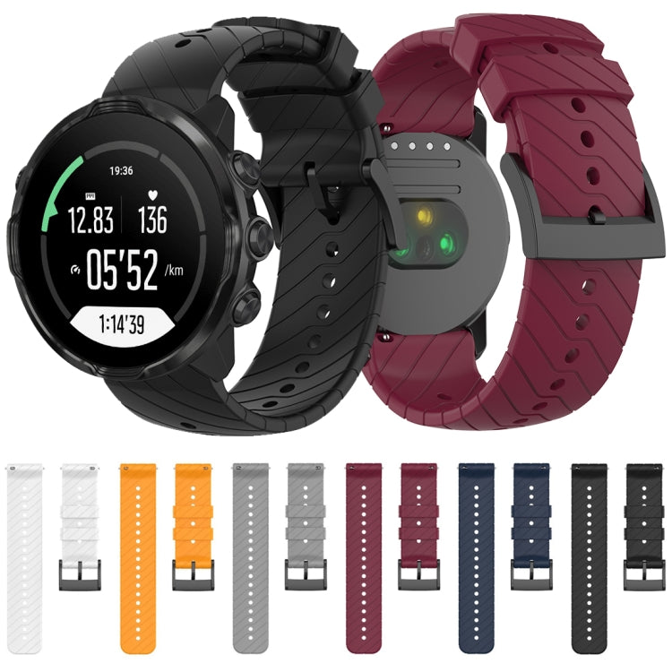For Suunto 7 Lightning Silicone Watch Band(Red Wine) by buy2fix
