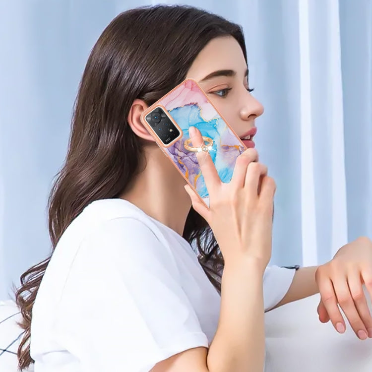 For Xiaomi Redmi Note 11 Pro 5G / 4G Global Electroplating IMD TPU Phone Case with Ring(Blue Marble) by buy2fix