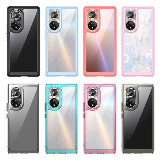 For Honor 50 Pro Colorful Series Acrylic + TPU Phone Case(Black) by buy2fix