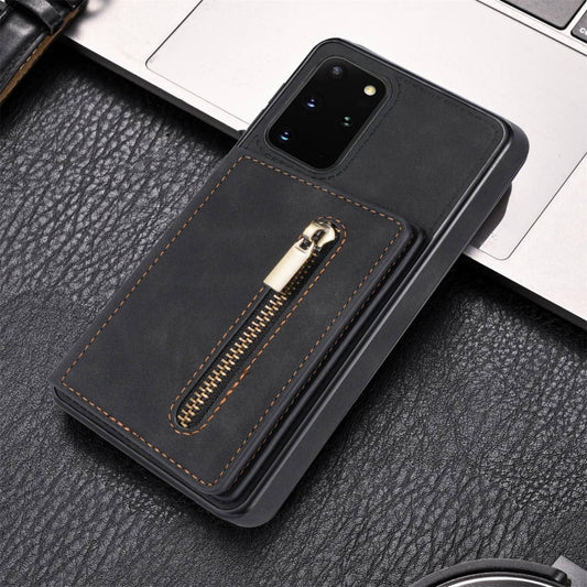 For Samsung Galaxy S20 FE Zipper Card Holder Phone Case(Black) by buy2fix