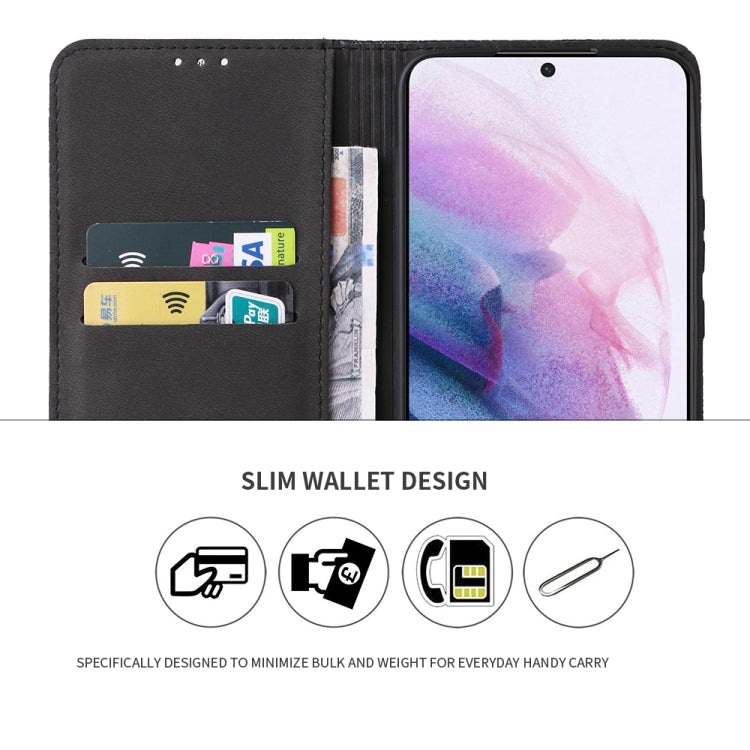 For Samsung Galaxy S22+ 5G Fierre Shann Crocodile Texture Magnetic Genuine Leather Phone Case(Black) by FIERRE SHANN