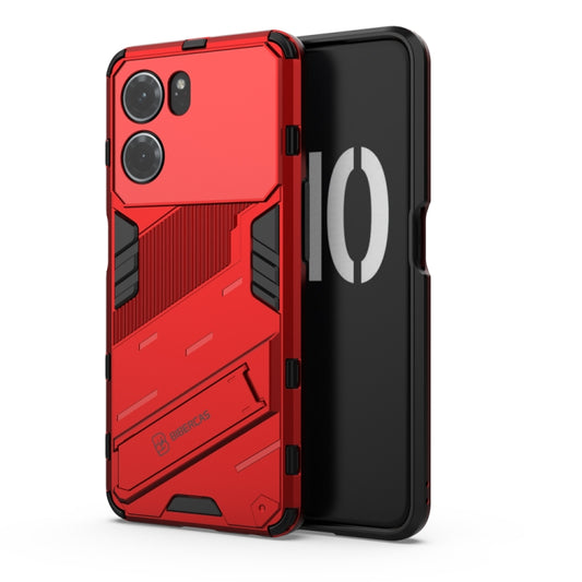 For OPPO K10 5G China Punk Armor 2 in 1 PC + TPU Shockproof Phone Case with Invisible Holder(Red) by buy2fix