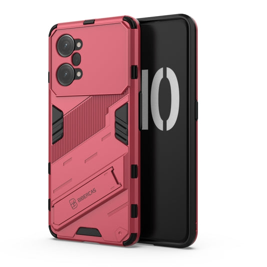 For OPPO K10 Pro 5G China Punk Armor 2 in 1 PC + TPU Shockproof Phone Case with Invisible Holder(Light Red) by buy2fix