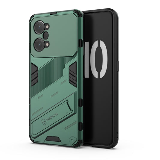 For OPPO K10 Pro 5G China Punk Armor 2 in 1 PC + TPU Shockproof Phone Case with Invisible Holder(Green) by buy2fix